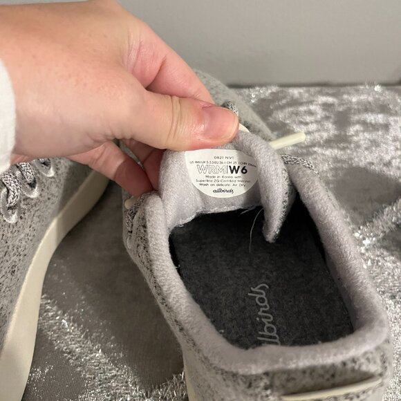 Allbirds Women's Wool Runner Dapple Grey Cream Sole Size 6 - Picture 6 of 7